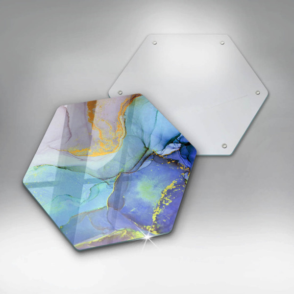 Chopping board glass Cracked stone gold