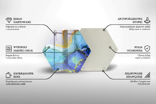 Chopping board glass Cracked stone gold