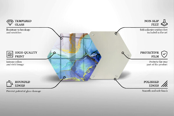 Chopping board glass Cracked stone gold