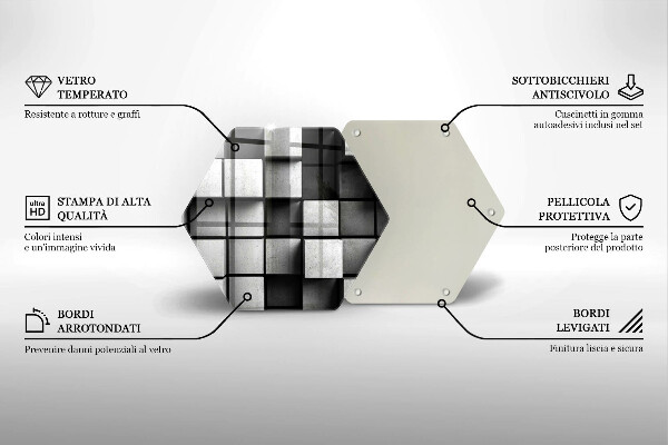 Chopping board glass 3D geometry background