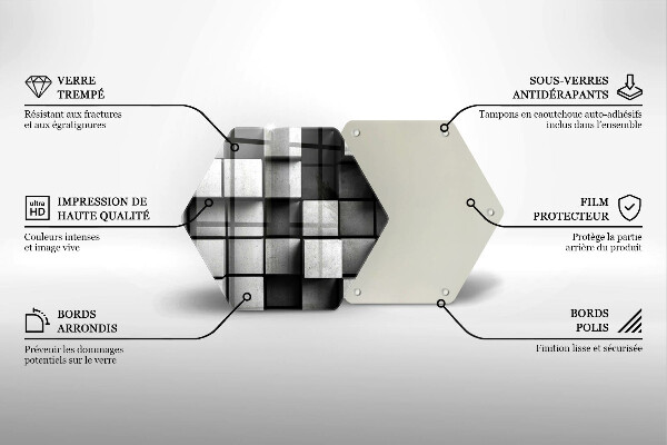 Chopping board glass 3D geometry background