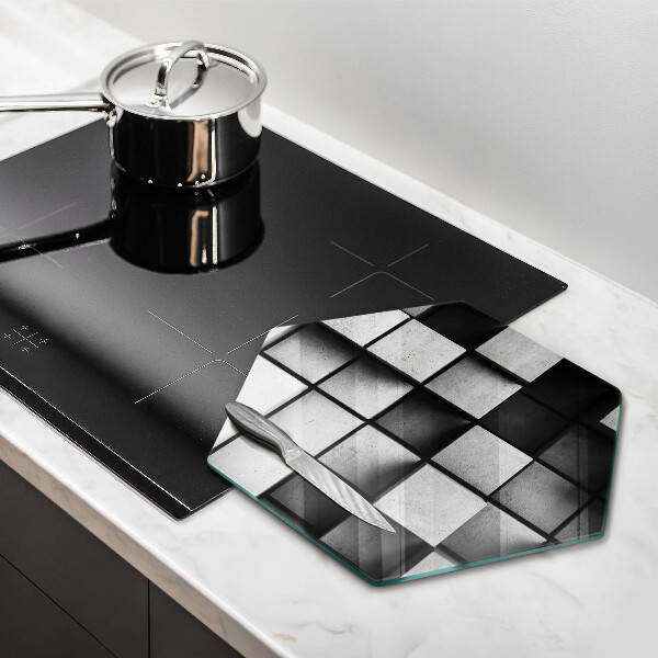 Chopping board glass 3D geometry background