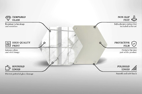 Kitchen worktop protector Elegant marble texture