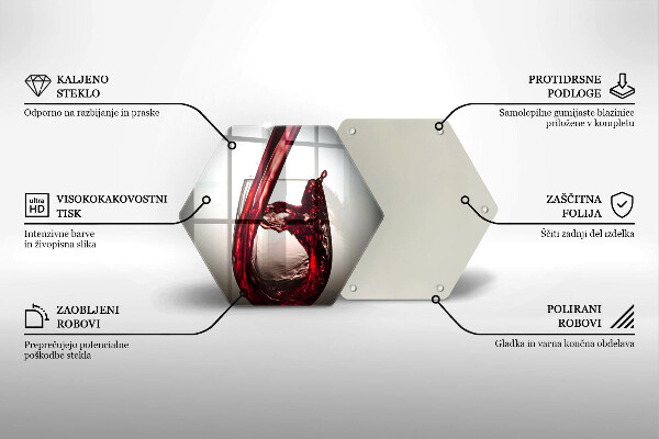 Kitchen worktop protector Glass and red wine