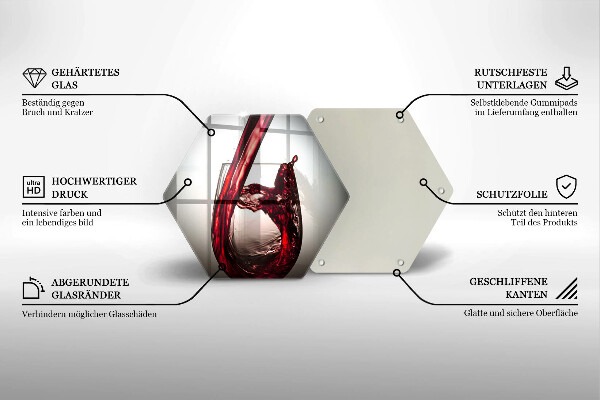 Kitchen worktop protector Glass and red wine