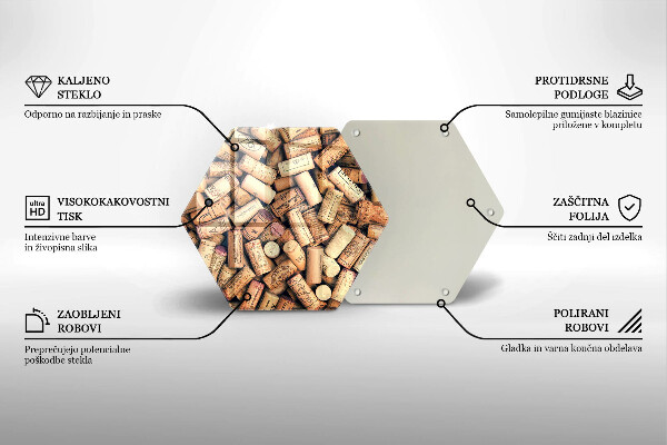 Kitchen worktop protector Wine corks pattern