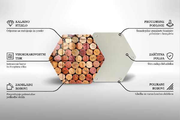 Kitchen worktop protector Wine corks pattern