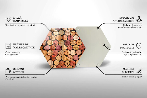 Kitchen worktop protector Wine corks pattern