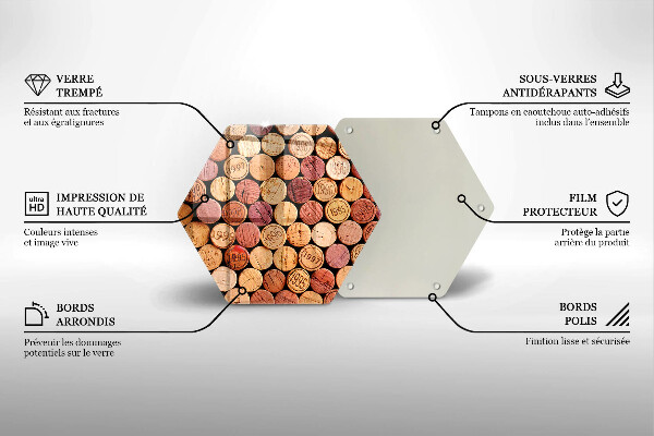 Kitchen worktop protector Wine corks pattern