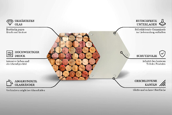 Kitchen worktop protector Wine corks pattern