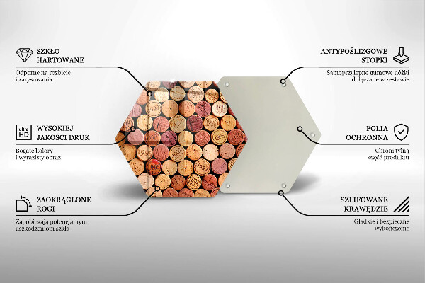 Kitchen worktop protector Wine corks pattern