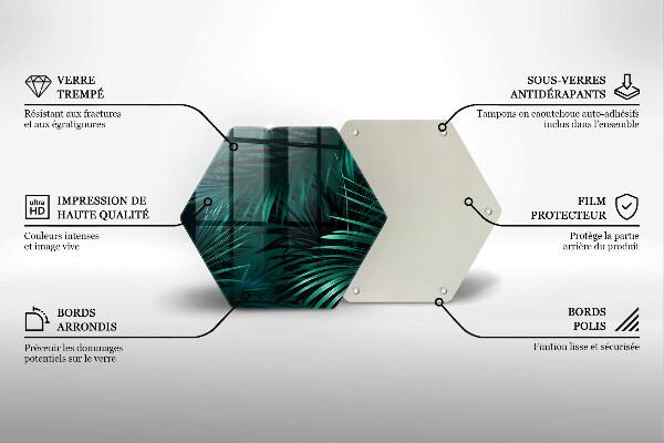 Chopping board glass Wild jungle leaves