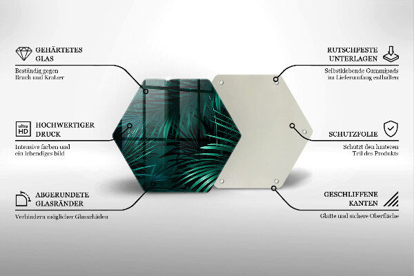 Chopping board glass Wild jungle leaves