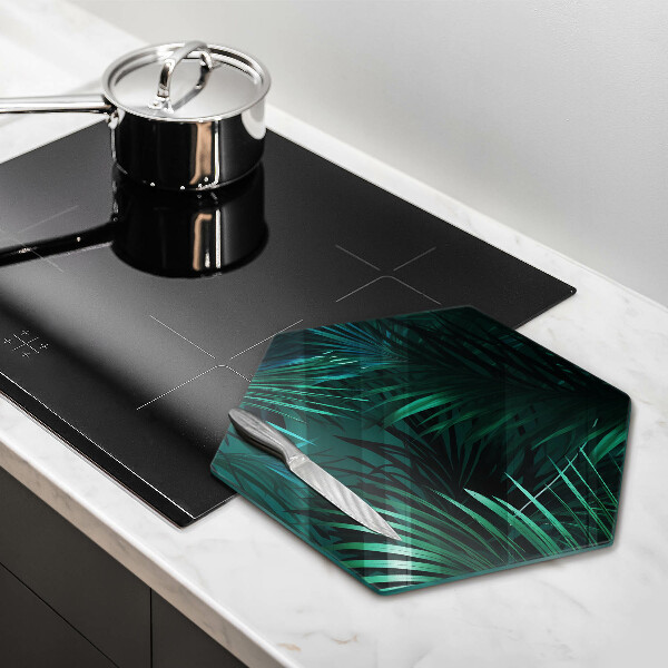 Chopping board glass Wild jungle leaves
