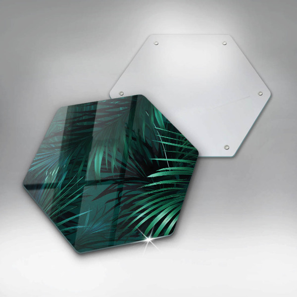 Chopping board glass Wild jungle leaves