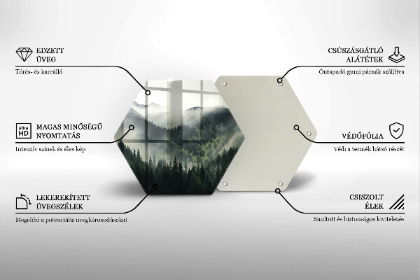 Chopping board glass Land and fog landscape