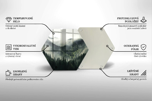 Chopping board glass Land and fog landscape