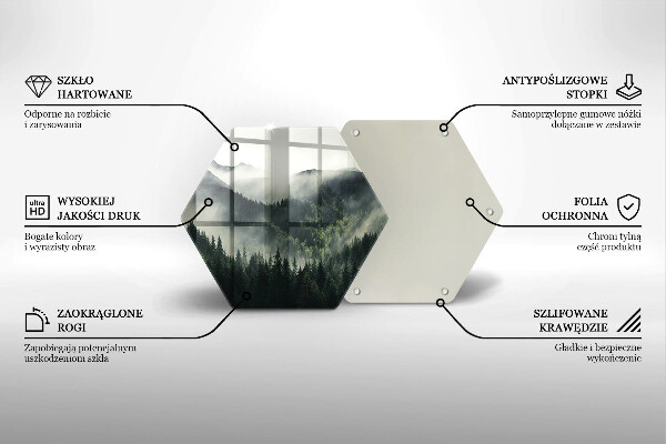 Chopping board glass Land and fog landscape