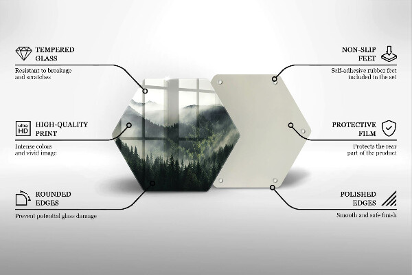 Chopping board glass Land and fog landscape