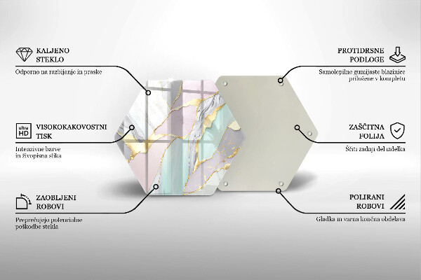 Chopping board glass Pastel marble