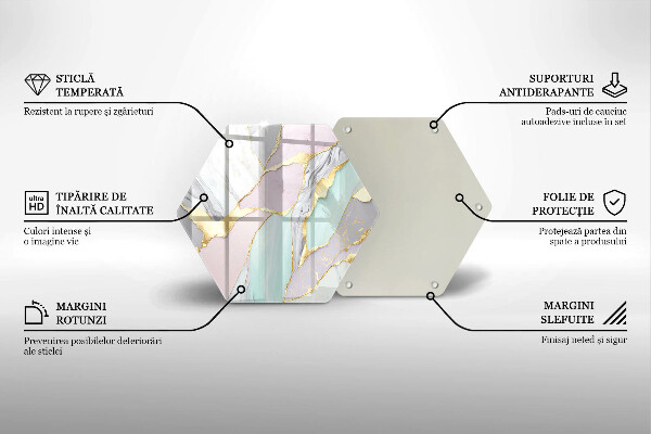 Chopping board glass Pastel marble