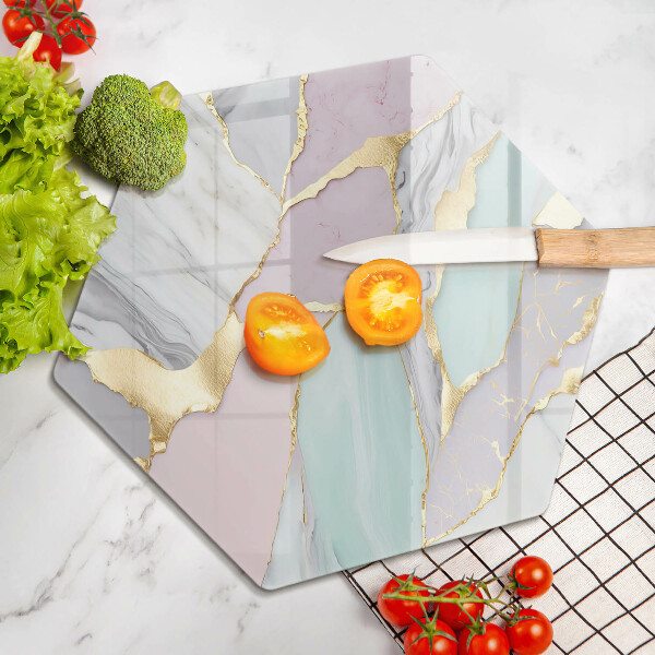 Chopping board glass Pastel marble