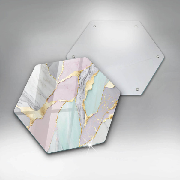 Chopping board glass Pastel marble