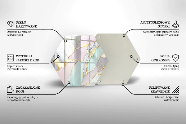 Chopping board glass Pastel marble