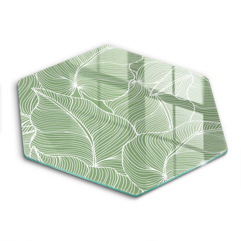 Chopping board glass Linear leaves