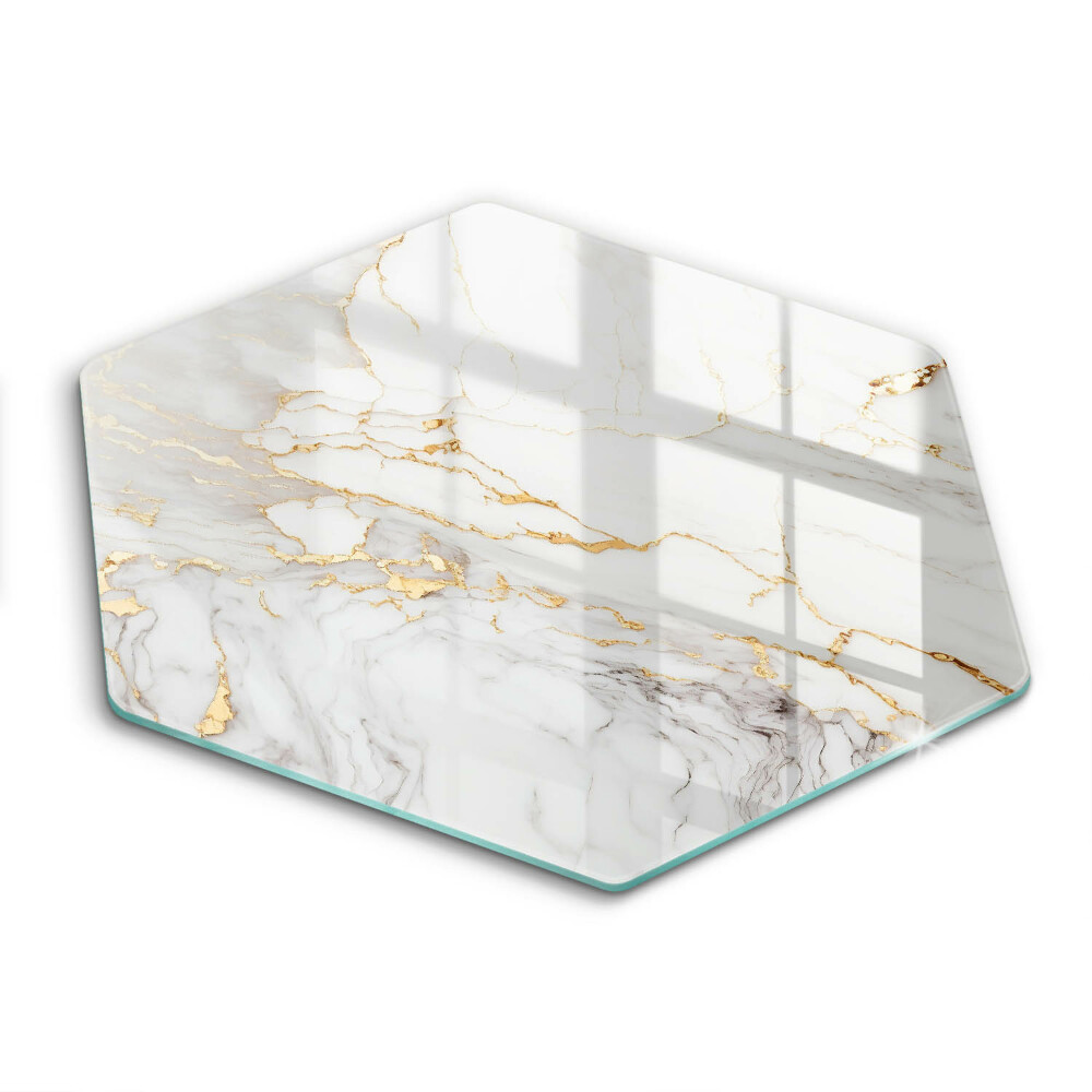 Chopping board glass Light marble with gold