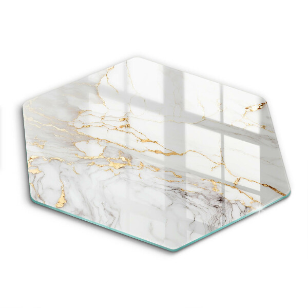 Chopping board glass Light marble with gold