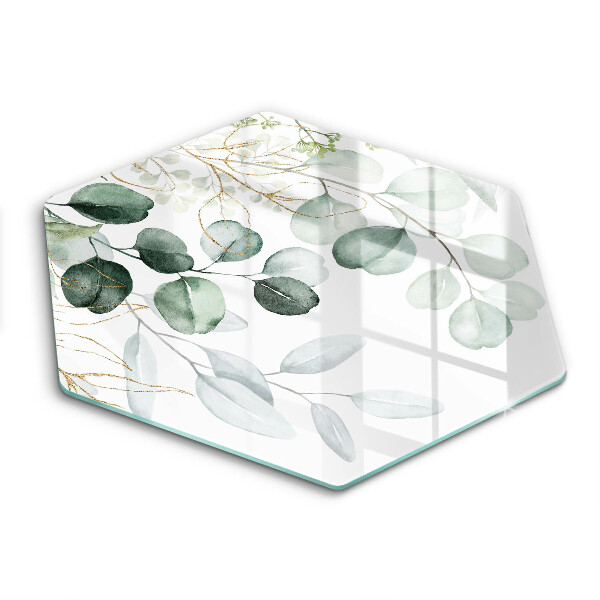 Chopping board glass Painted plants