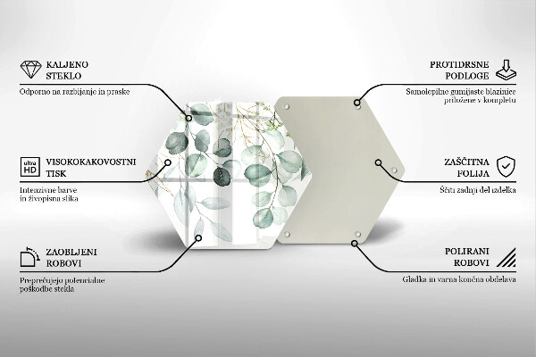 Chopping board glass Painted plants