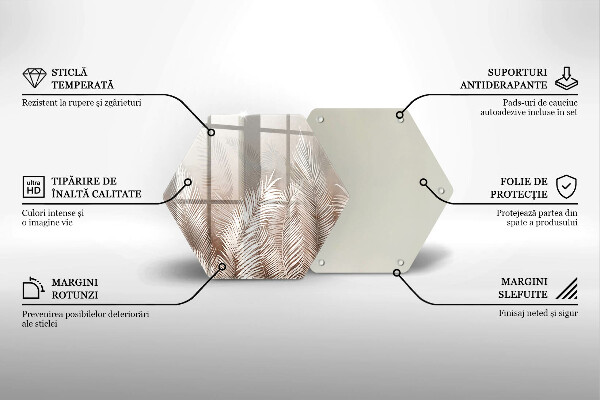 Chopping board glass Boho leaf vegetation