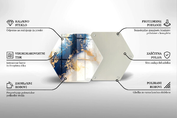 Chopping board glass Abstraction with blue