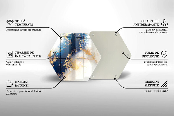 Chopping board glass Abstraction with blue