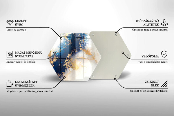 Chopping board glass Abstraction with blue