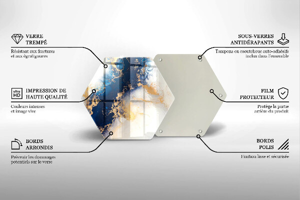 Chopping board glass Abstraction with blue