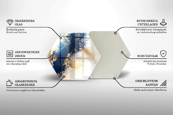 Chopping board glass Abstraction with blue