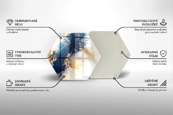 Chopping board glass Abstraction with blue