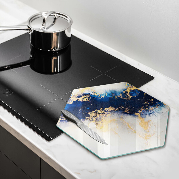 Chopping board glass Abstraction with blue