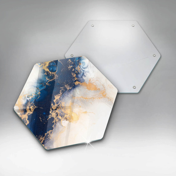 Chopping board glass Abstraction with blue