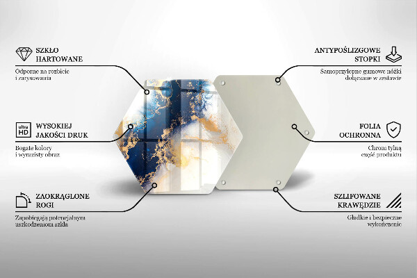 Chopping board glass Abstraction with blue