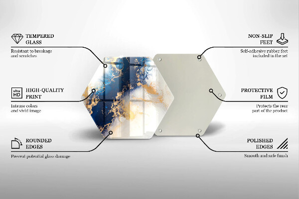 Chopping board glass Abstraction with blue