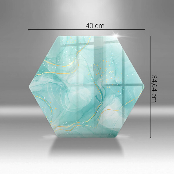 Chopping board glass Blue-gold abstraction