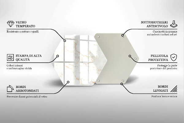 Chopping board glass Elegant stone marble