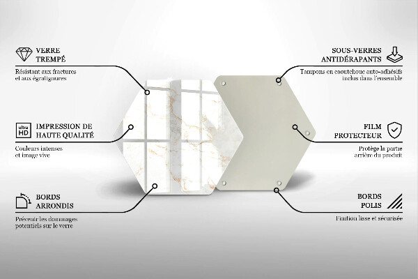 Chopping board glass Elegant stone marble