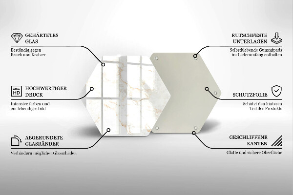 Chopping board glass Elegant stone marble