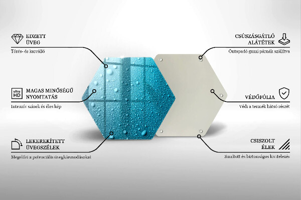 Chopping board glass Drops of water