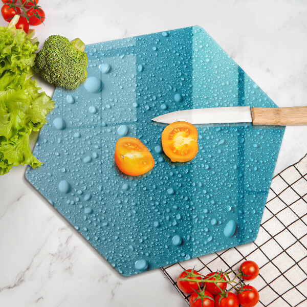 Chopping board glass Drops of water